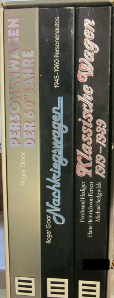 Gloor "Personenwagen - Klassische Wagen - Nachkriegswagen"  Automobile-History 1985 three volumes in slipcase (6672)